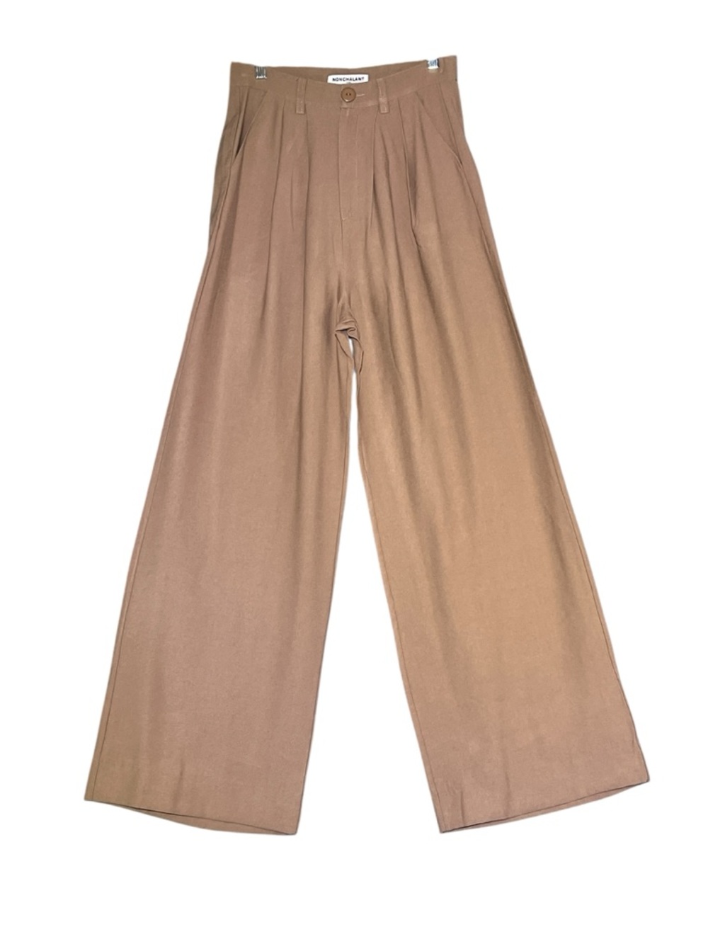 NONCHALANT Fabi Pant Wide Leg High Waist Camel Women’s Medium NEW - Picture 2 of 15